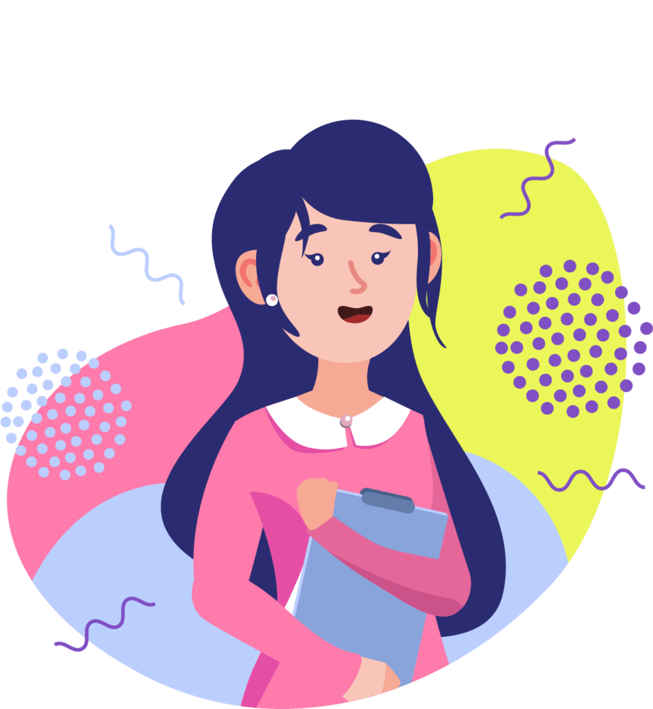 Girl holding a clipboard