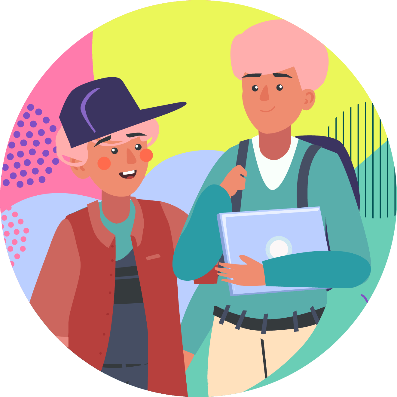 Person asking a man for help