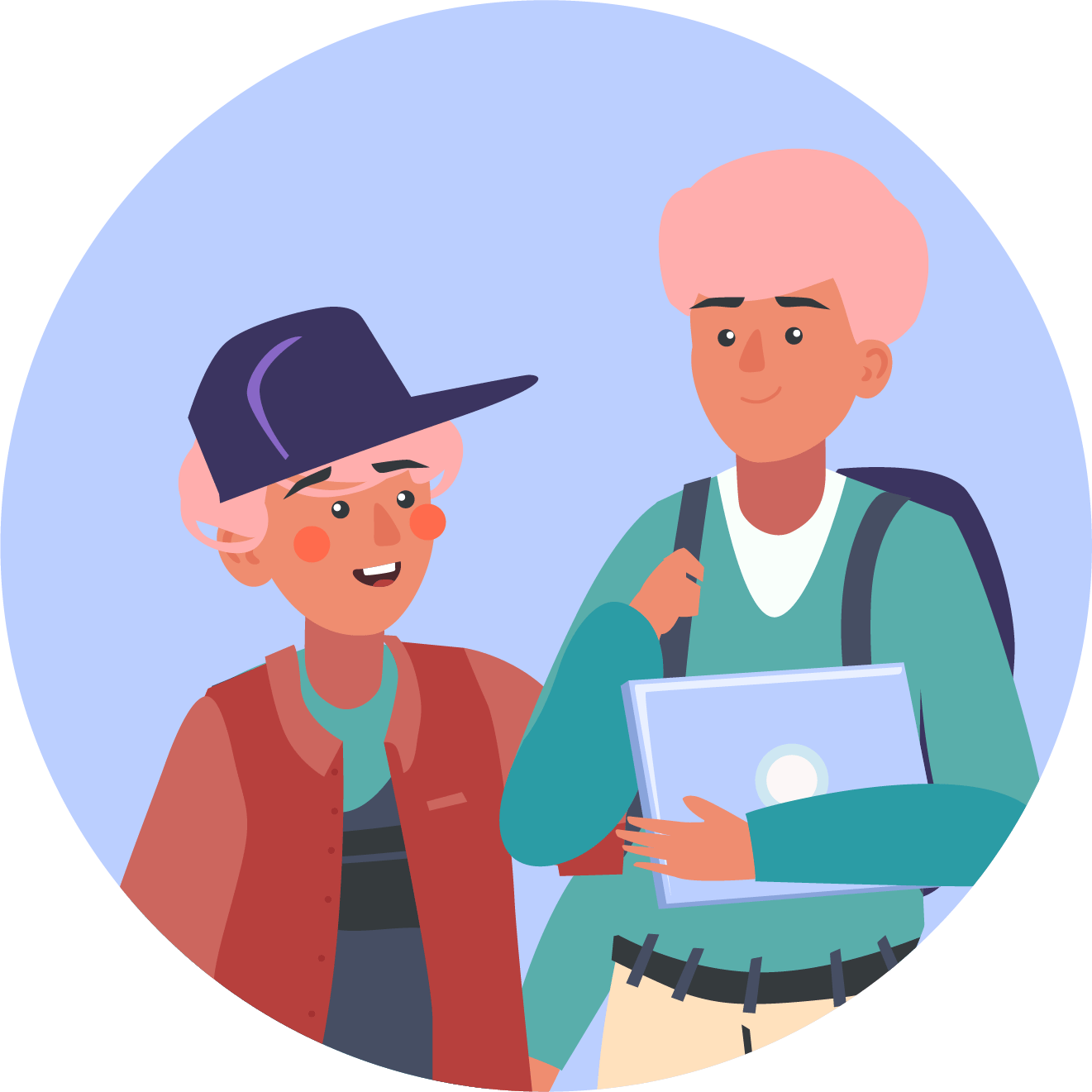 Person asking a man for help